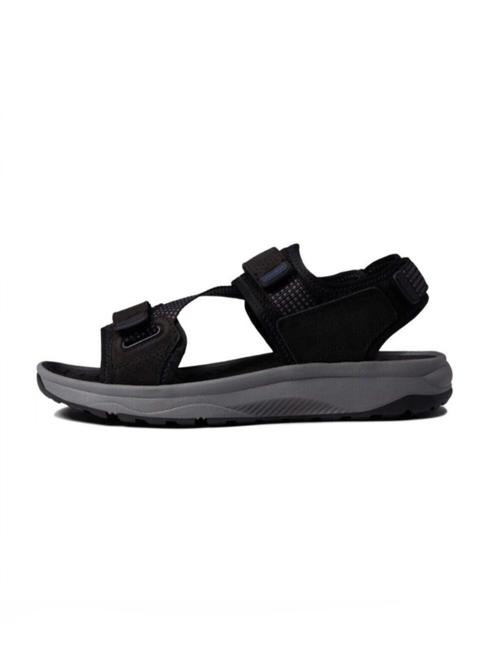 NEW Florsheim Mens Size 14 Tread Lite Black Leather Cushioned River Sport Sandal